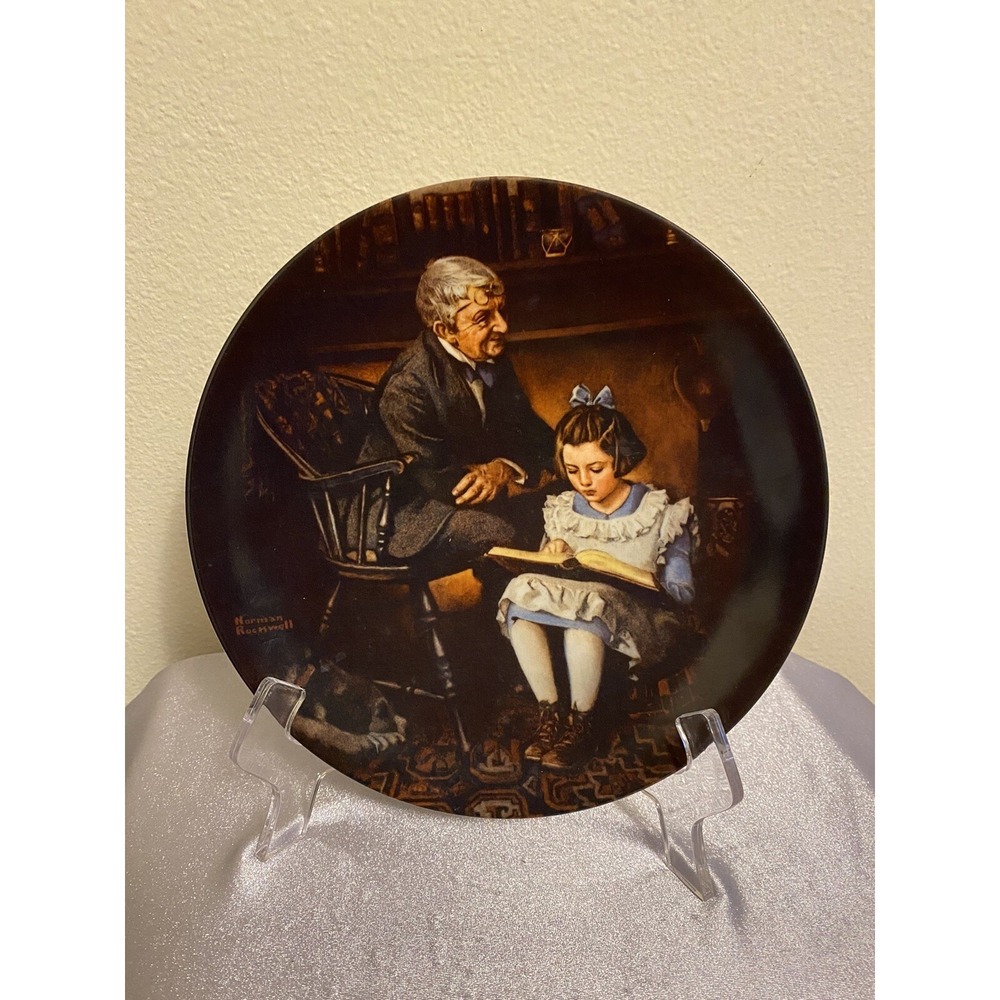 1991 Norman Rockwell plate # 18012A "The storyteller" Limited Edition Wall Decor